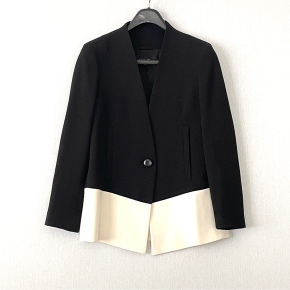Escada Virgin Wool Blazer Colour Block in Black & White - Picture 1 of 14
